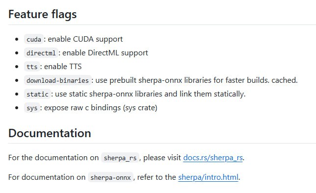 sherpa-rs：Rust语言的语音处理器，为语音识别、语言检测和语音合成等任务提供高效支持