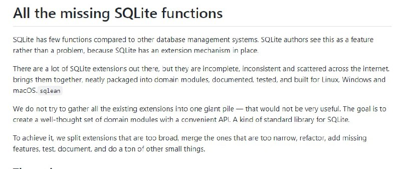 终极的 SQLite 扩展集 | sqlean