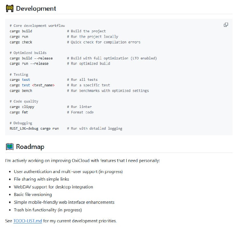 OxiCloud：一个轻量级、高性能的云存储服务器，用Rust语言打造，比传统云存储更高效、更安全