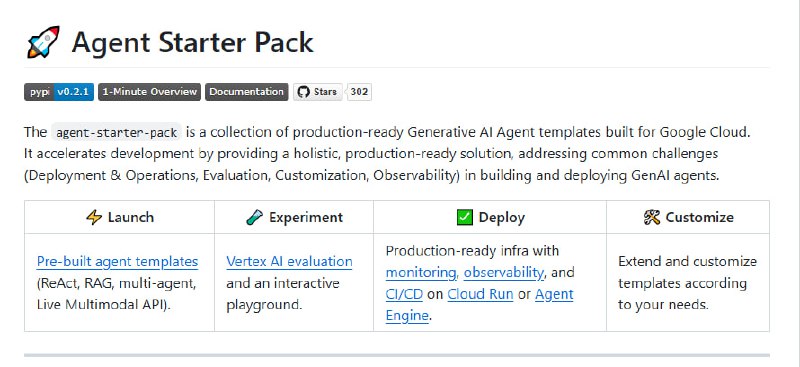 Agent Starter Pack：为Google Cloud打造的生成式AI Agent开发利器，一站式解决从部署到运维的难题