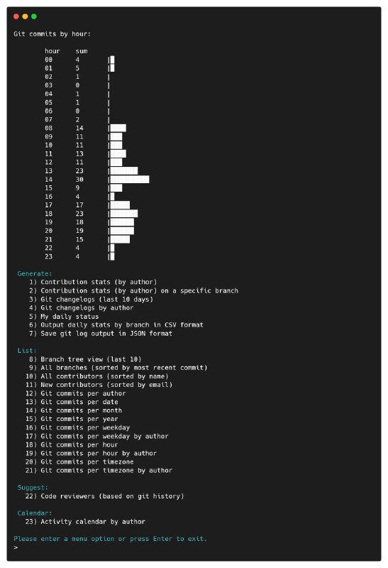 git-quick-stats：高效提取 Git 仓库统计数据• 一站式访问提交记录、贡献者、分支历史等多维度统计，突破繁杂 git 命令的认知壁垒