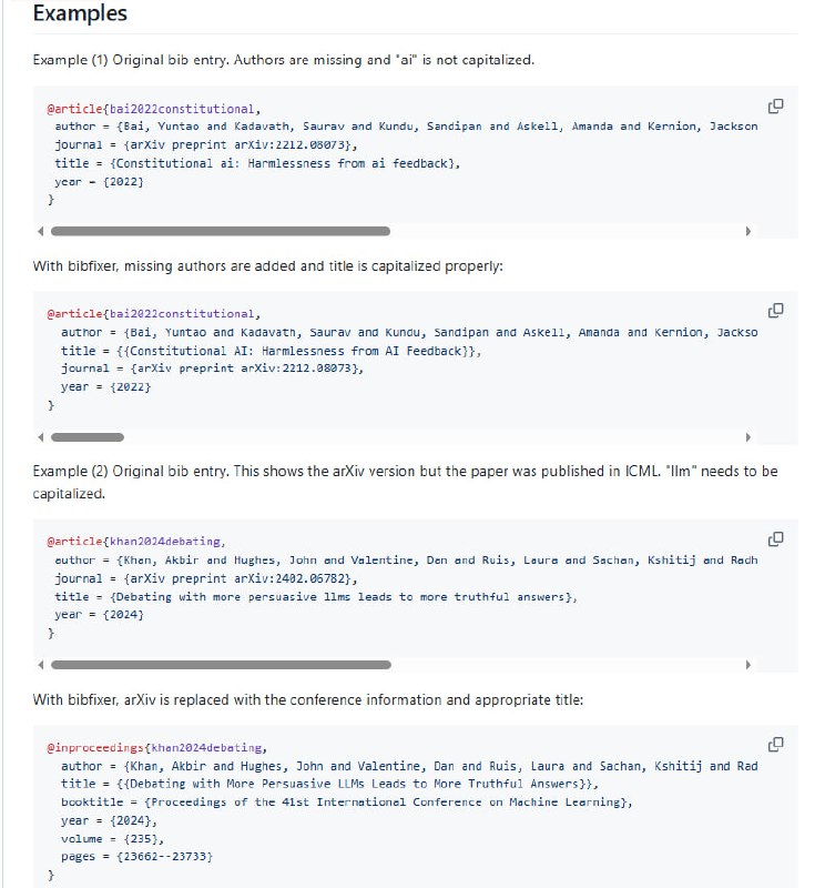 科研论文管理总是要花大量时间整理BibTeX条目：作者缺失、标题大小写混乱、会议名称不统一，复制粘贴的条目常常一团乱麻