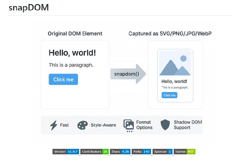 网页元素转图片新选择：snapDOM，速度快、精度高，实测验证优于 html2canvas