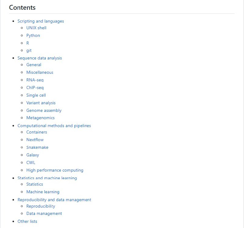 生物信息学培训材料精选列表Github | #教程
