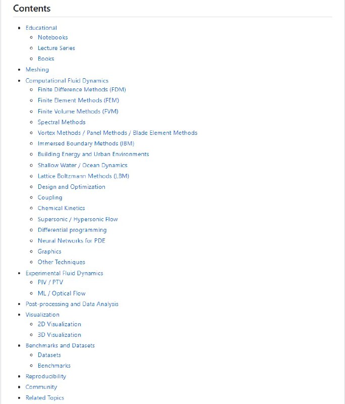 流体动力学相关资源列表 | awesome-fluid-dynamics