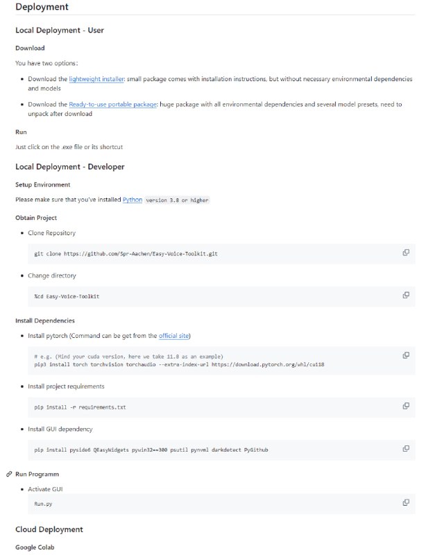 可本地部署的AI语音工具箱，提供语音识别、语音转写、语音转换等功能，支持音频处理、数据集创建和模型训练，适用于音频文件到理想语音模型的转换Easy Voice Toolkit | #工具可本地部署的AI语音工具箱，提供语音识别、语音转写、语音转换等功能，支持音频处理、数据集创建和模型训练，适用于音频文件到理想语音模型的转换Easy Voice Toolkit | #工具