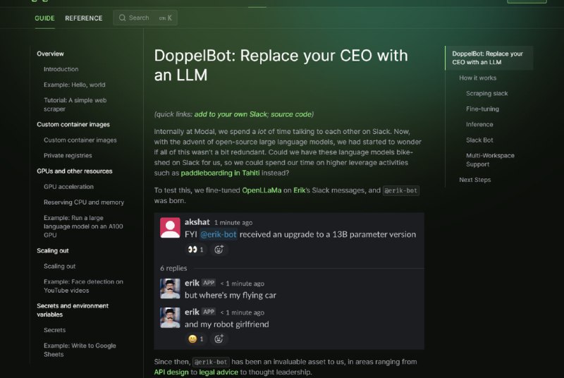 DoppelBo，一款Slack应用，可以通过抓取Slack中目标用户的消息，对大型语言模型(OpenLLaMa)进行微调，学习如何模仿目标用户的回复方式