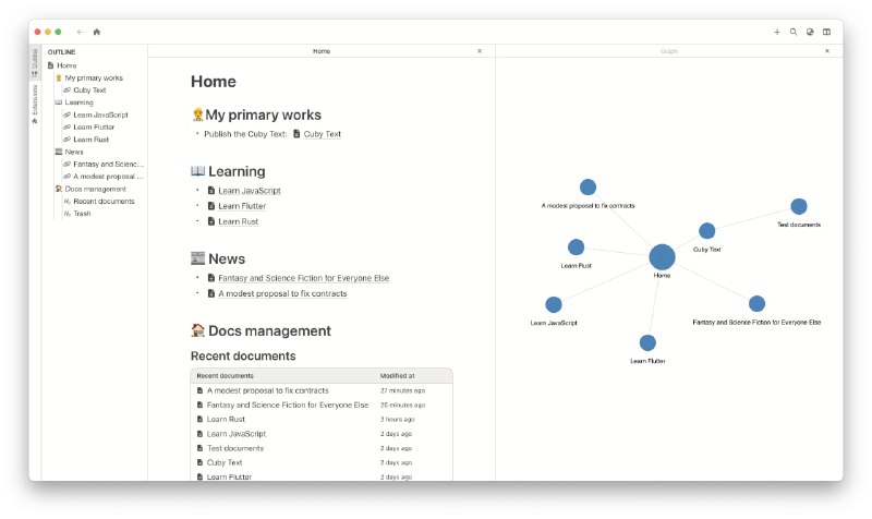 一个开源的知识管理软件：Cuby Text，通过区块来管理内容，让信息更有条理