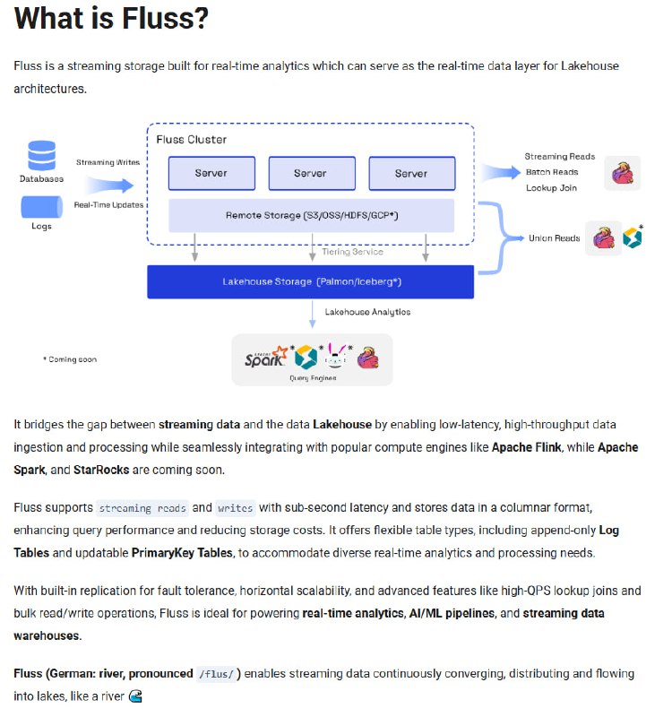 Fluss：为实时分析打造的流式存储系统
