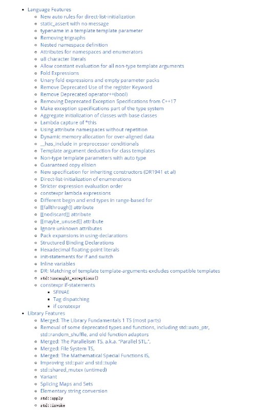 ISO委员会于2017年12月接受并发布了C++17标准