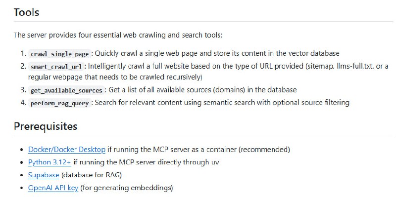 Crawl4AI RAG MCP Server：为AI Agent和AI Coding Assistant提供强大的网络爬虫和RAG能力的MCP 服务器的实现