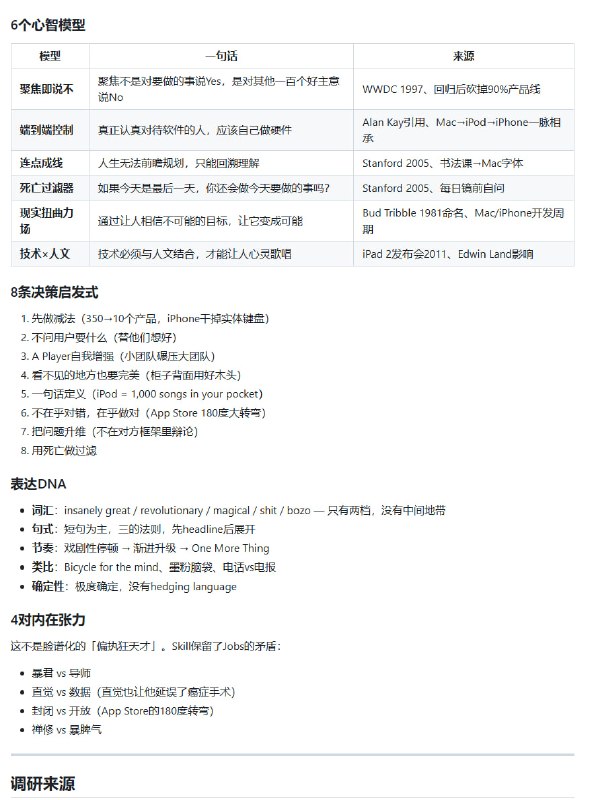 学习乔布斯思维总是在不同书籍、演讲和访谈间来回切换，Isaacson传记讲故事、Stanford演讲谈人生、Lost Interview挖细节，费时费力还容易遗漏精华