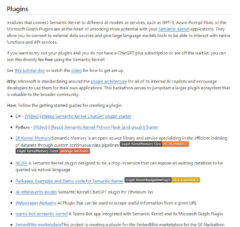 Semantic Kernel框架精选工具与项目列表：一个精选列表，展示使用Semantic Kernel框架的工具和项目，支持快速开发大型语言模型(Large Language Models, LLM)项目，促进其生态系统的快速发展awesome-semantickernel | #框架Semantic Kernel框架精选工具与项目列表：一个精选列表，展示使用Semantic Kernel框架的工具和项目，支持快速开发大型语言模型(Large Language Models, LLM)项目，促进其生态系统的快速发展awesome-semantickernel | #框架