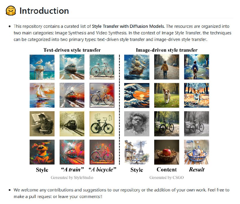 Awesome-Style-Transfer-with-Diffusion-Models：一个精心整理的扩散模型风格迁移方法列表，助力图像和视频风格化难题
