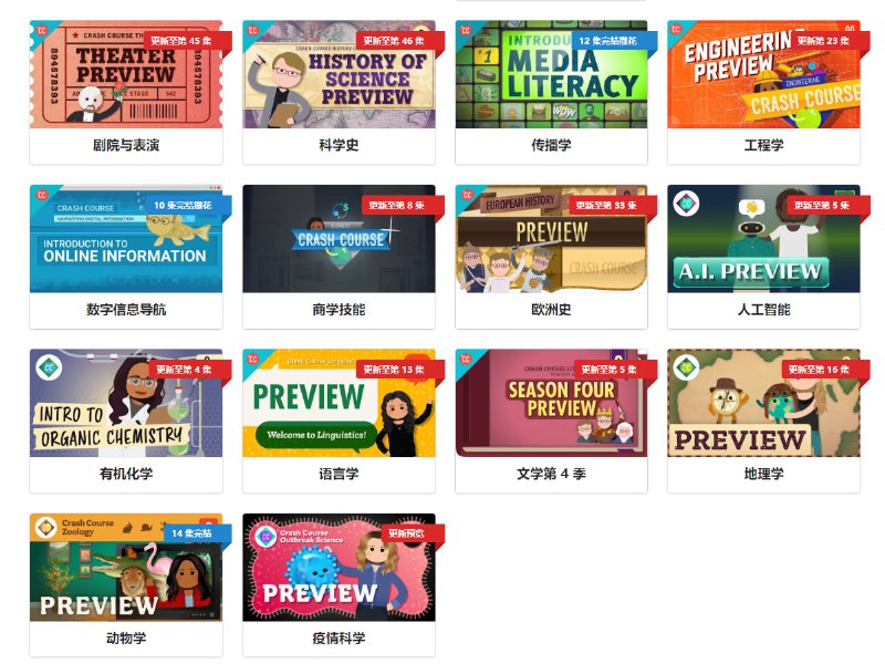 国外高质量视频课程：Crash Course，中文字幕