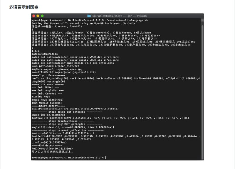 基于PaddleOCR & OnnxRuntime的跨平台OCR库百度paddlepaddle工程化不是太好，为了方便大家在各种端上进行ocr推理，我们将它转换为onnx格式，使用python/c++/java/swift/c# 将它移植到各个平台