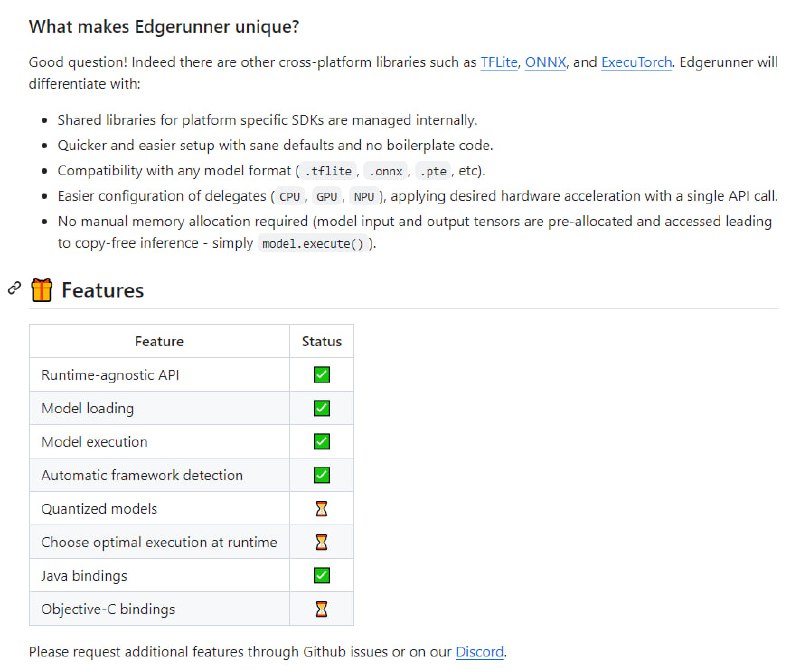 Edgerunner：通用AI推理库，为移动设备提供高效AI模型集成与执行，简化跨平台开发过程