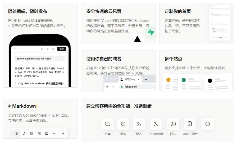 Gridea是一个提供撰写、托管、自定义域名的全功能 Blog 轻量工具