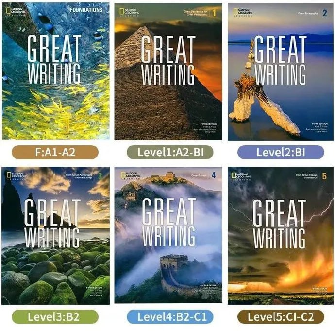 顶尖写作教材《Great Writing》是一套全球最畅销的写作教材，这套教材不仅仅提高孩子的写作技能和英语语言学习，还向读者们展现了一幅真实的世界，不管孩子年龄多大，都能从中获取不少知识，满足他们探索世界的欲望