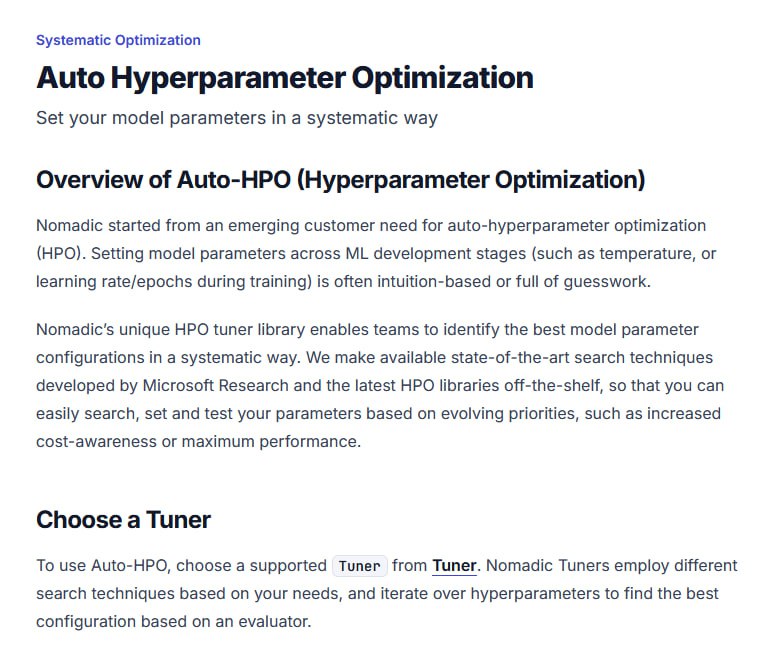 企业级工具包，专注于机器学习团队的参数搜索，以持续优化从前期到后期生产的复合AI系统Nomadic | #工具企业级工具包，专注于机器学习团队的参数搜索，以持续优化从前期到后期生产的复合AI系统Nomadic | #工具