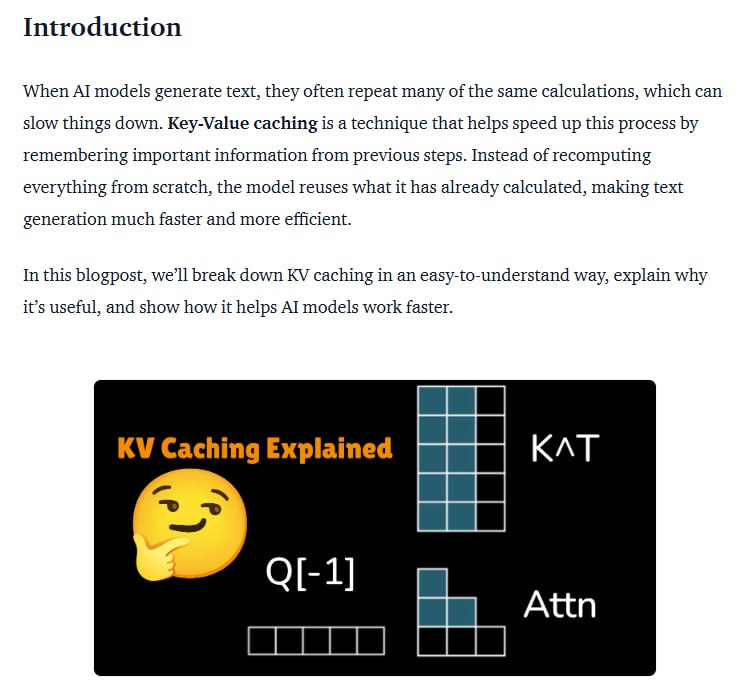 KV 缓存详解：提升 Transformer 推理效率的关键技术  • 解决重复计算瓶颈，显著加速文本生成过程