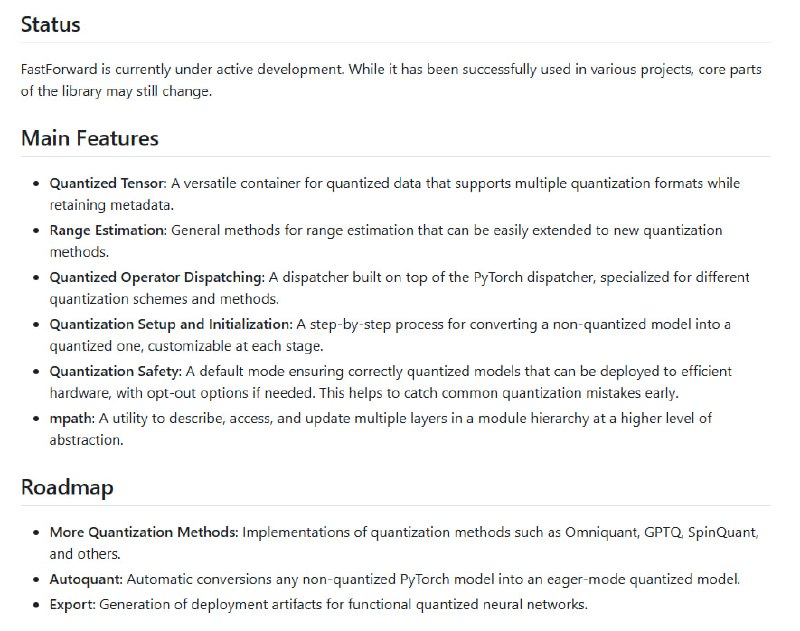 FastForward：基于 PyTorch 的神经网络量化库，专为量化研究与原型开发打造，简化量化实验流程，兼顾灵活性与安全性
