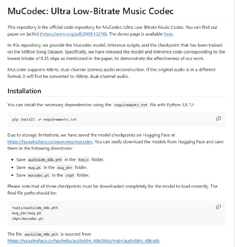 MuCodec：超低比特率音乐编解码器，让音乐传输更高效