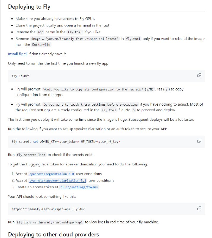 Insanely Fast Whisper API：基于OpenAI Whisper Large v3的音频转录API，提供极速的音频到文本转换服务，支持全开源部署，内置说话人识别，优化的并发处理能力，适用于大规模生产环境