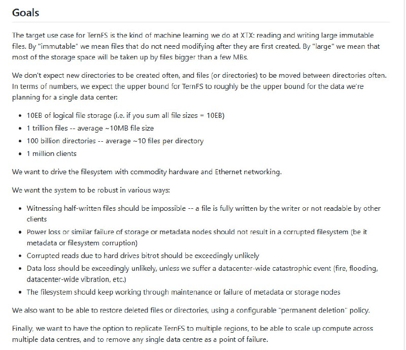 TernFS：面向大规模机器学习场景设计的分布式文件系统，专注于存储海量不可变大文件，支持高达10EB数据量和上万亿文件级别规模