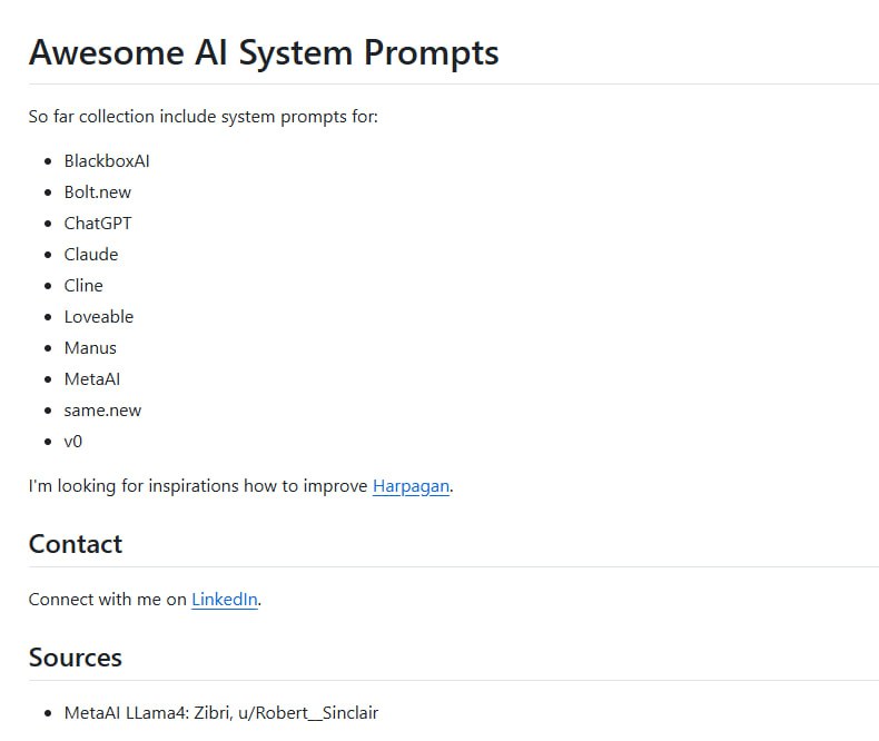 Awesome AI System Prompts：AI系统提示词集合，助力AI开发者快速找到适合的系统提示，提升开发效率