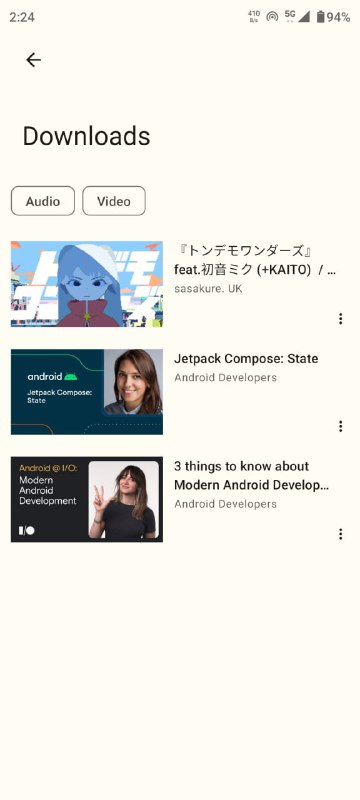 一个开源的 Material You 风格的视频下载软件，可以从开源项目 yt-dlp 所支持的数千个视频平台下载视频与音频，使用 Jetpack Compose 进行开发功能特色📌从 yt-dlp 所支持的数千个视频平台下载视频与音频📌提取媒体元数据与专辑封面，调用 mutagen 嵌入到提取的音频文件中📌播放列表下载支持📌内嵌字幕于视频文件中📌执行自定义的 yt-dlp 命令模板📌管理应用内下载与自定义命令模板📌使用简单、用户友好📌遵循 Material Design 3 设计规范，实现了 动态色彩 主题的应用界面📌MAD：完全使用 Kotlin 构造界面与编写逻辑，单 Activity + Compose Navigation 应用结构Seal | #下载器 #工具一个开源的 Material You 风格的视频下载软件，可以从开源项目 yt-dlp 所支持的数千个视频平台下载视频与音频，使用 Jetpack Compose 进行开发功能特色📌从 yt-dlp 所支持的数千个视频平台下载视频与音频📌提取媒体元数据与专辑封面，调用 mutagen 嵌入到提取的音频文件中📌播放列表下载支持📌内嵌字幕于视频文件中📌执行自定义的 yt-dlp 命令模板📌管理应用内下载与自定义命令模板📌使用简单、用户友好📌遵循 Material Design 3 设计规范，实现了 动态色彩 主题的应用界面📌MAD：完全使用 Kotlin 构造界面与编写逻辑，单 Activity + Compose Navigation 应用结构Seal | #下载器 #工具