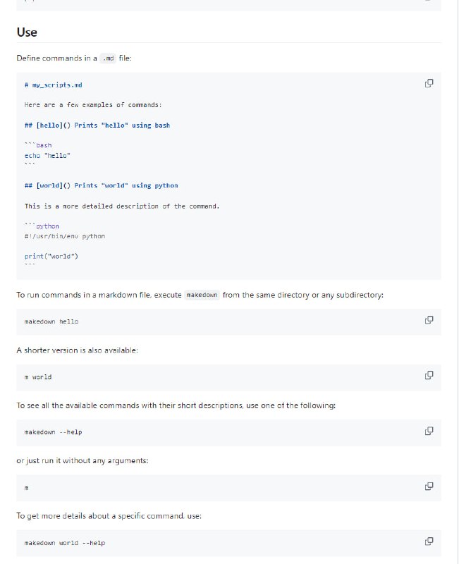 用Markdown编写可执行的脚本，让文档和命令行工具完美结合，支持多语言执行和语法高亮Makedown | #脚本