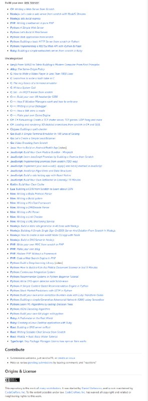 Build your own X：从零创建你想要的技术，掌握编程技能，打造属于你自己的 X