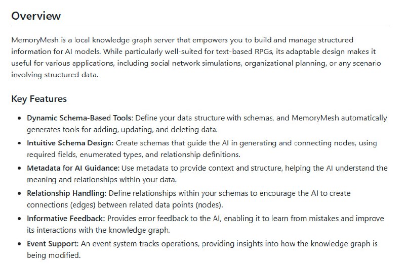 MemoryMesh：为AI打造的知识图谱服务器，专为文本角色扮演游戏和互动故事设计