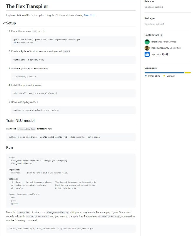 将自然语言转换为编程语言 | The Flex Transpiler