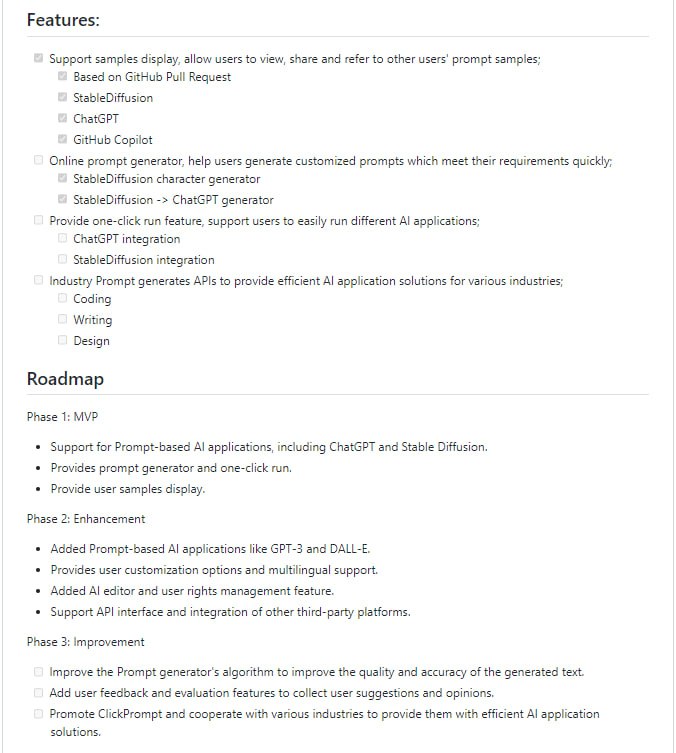 一款专为 Prompt 编写者设计的工具，它支持多种基于 Prompt 的 AI 应用，例如 Stable Diffusion、ChatGPT 和 GitHub Copilot 等通过ClickPrompt，可以轻松查看、分享、一键运行这些模型，并提供在线提示生成器，使用户能够轻松创建符合自己需求的提示并分享给其他人ClickPrompt | #工具