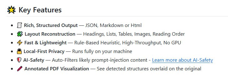 专为 AI 优化的安全、高性能 PDF 解析工具，助力大规模文档智能处理