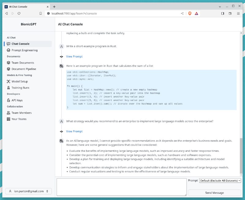 ChatGPT的本地替代品，提供生成式AI功能的同时，保持严格的数据私密性，可以在笔记本电脑上运行，也可以扩展到数据中心