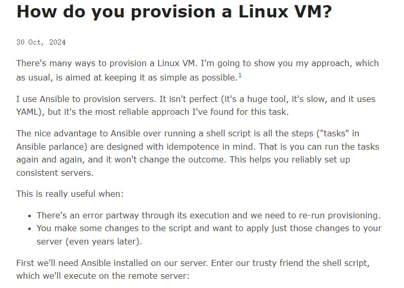 一篇介绍如何使用Ansible来配置Linux虚拟机的文章