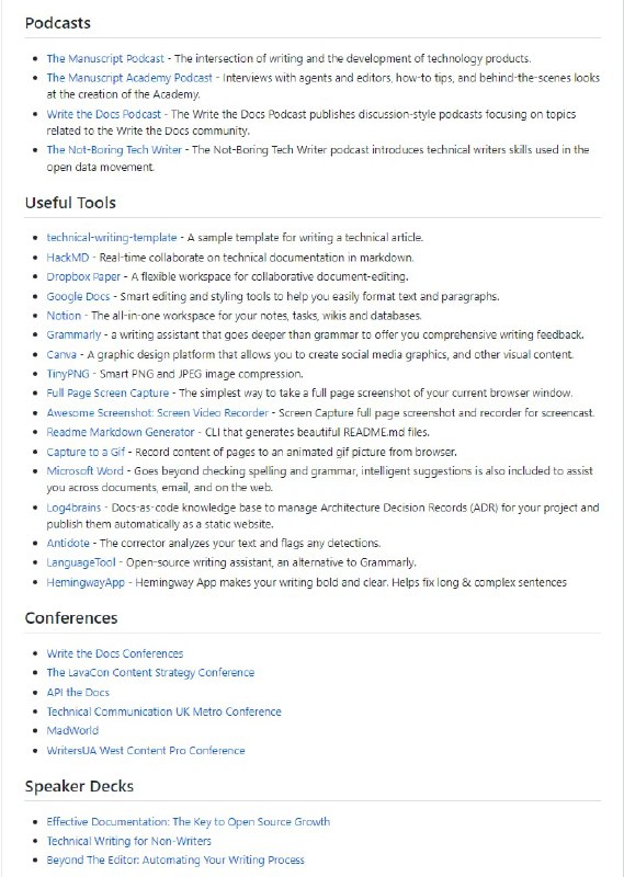 技术写作相关资源 | awesome-technical-writing技术写作相关资源 | awesome-technical-writing