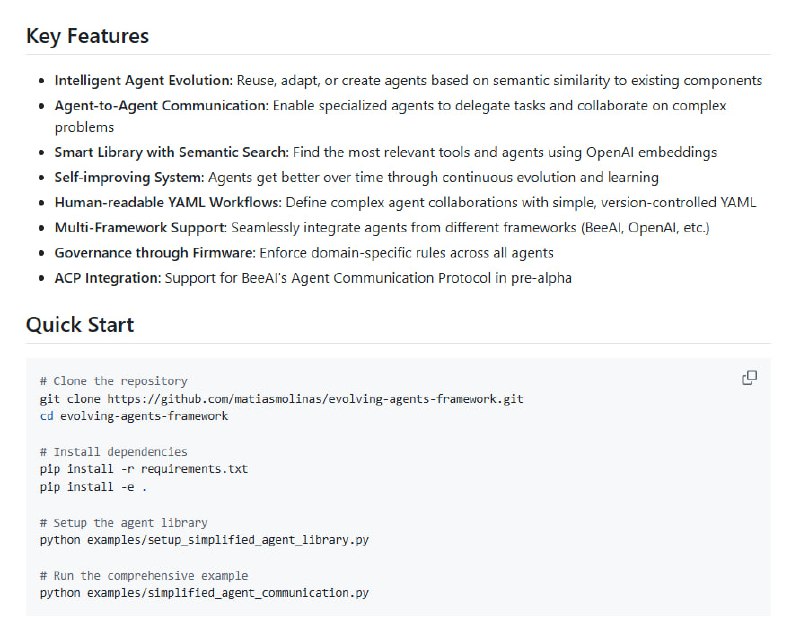 一个生产级的AI Agent管理与进化框架，能帮助你高效地创建、协同和进化AI Agents，解决复杂任务