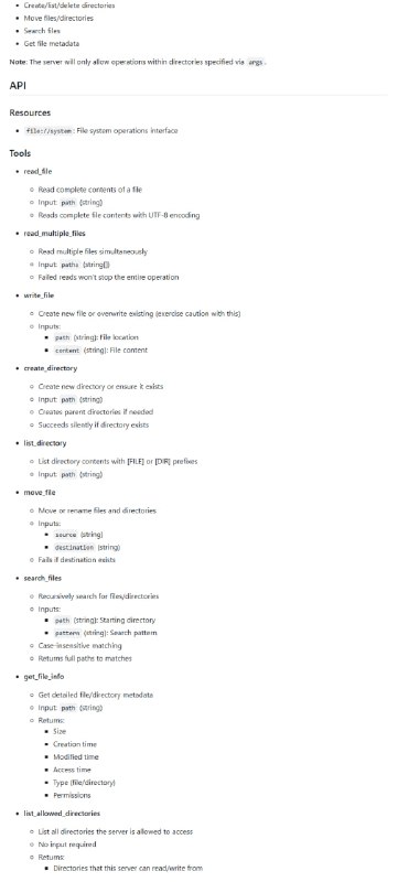 mcp-filesystem-server：一个用Go语言实现的文件系统操作服务器，通过Model Context Protocol（MCP）协议为文件操作提供强大支持
