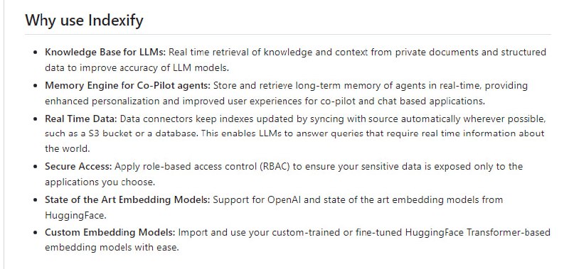 Indexify 是一种用于生成人工智能应用程序的检索和长期记忆服务