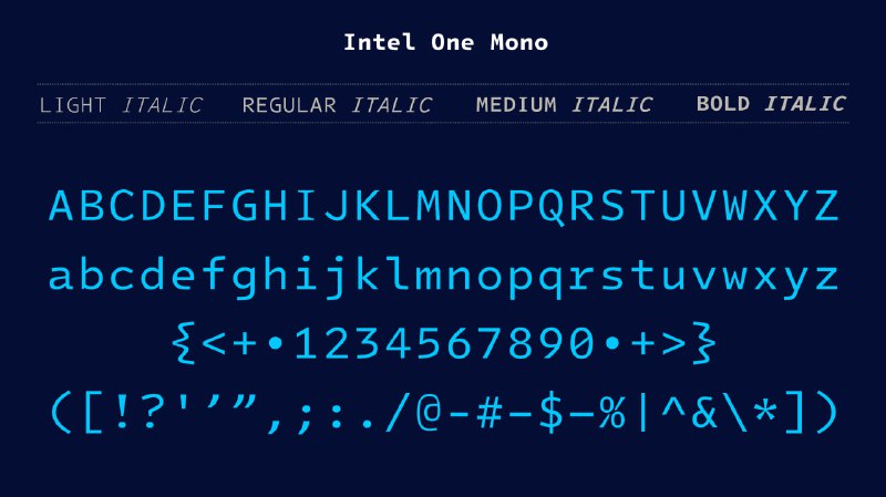 Intel发布的等宽字体Intel One Mono