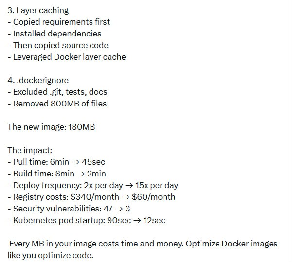 Branko分享了一个Docker镜像优化案例：将镜像从2.1GB缩减到180MB，部署速度提升8倍
