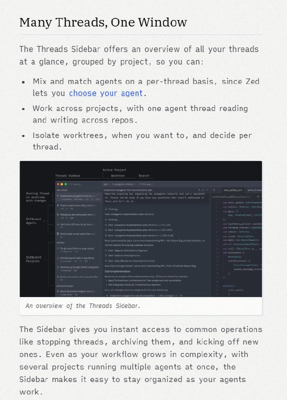 多 AI 智能体并行协作，Zed 重新定义代码编辑范式 | blog提要：Zed 推出了并行 Agent 功能，允许在同一个窗口内同时运行多个 AI 智能体