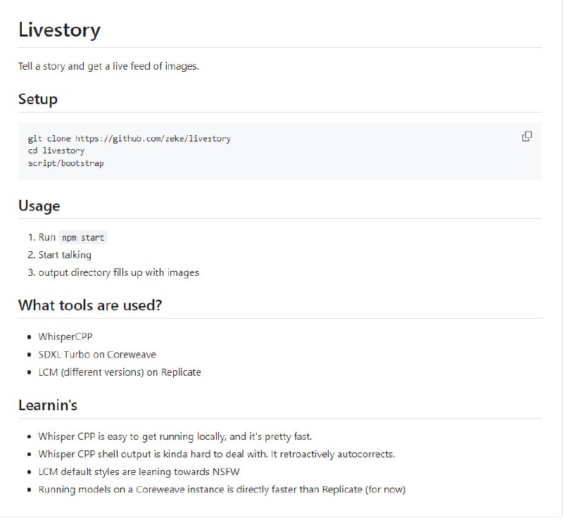 利用 AI 进行实时语音绘图 | Livestory | #工具该工具将传统的提示词输入换成了语音输入，帮你实时生成图像，做到语音控制绘图