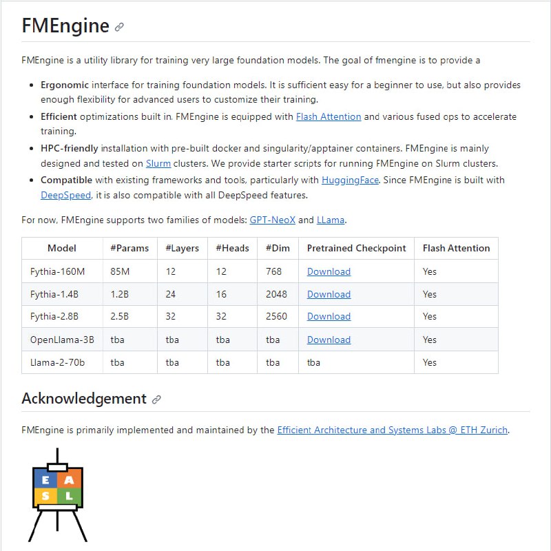 FMEngine 是一个用于训练非常大的基础模型的实用程序库