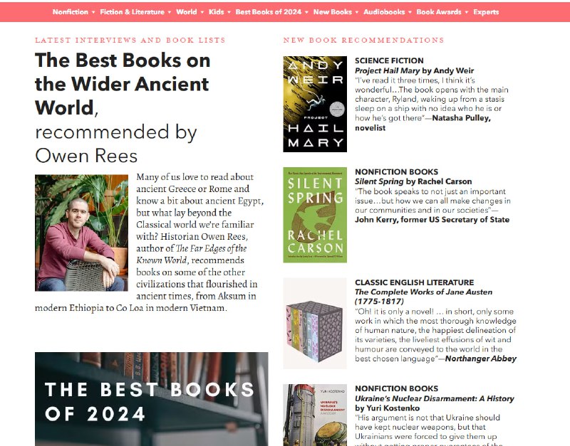 高质量书籍推荐网站，适合中高级英语阅读者、专业书籍阅读者fivebooks | #电子书