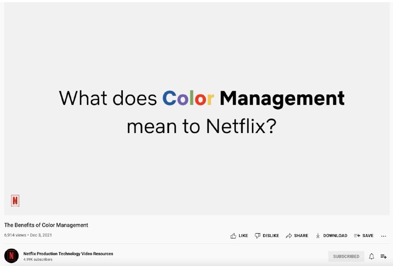 Netflix 合作伙伴做了些完整的视频制作指导，大的方面包括：画面、声音、视觉特效、动画，小到 HDR 技术的指导、色彩管理、相机参数的设定、甚至包括字幕标题的指导